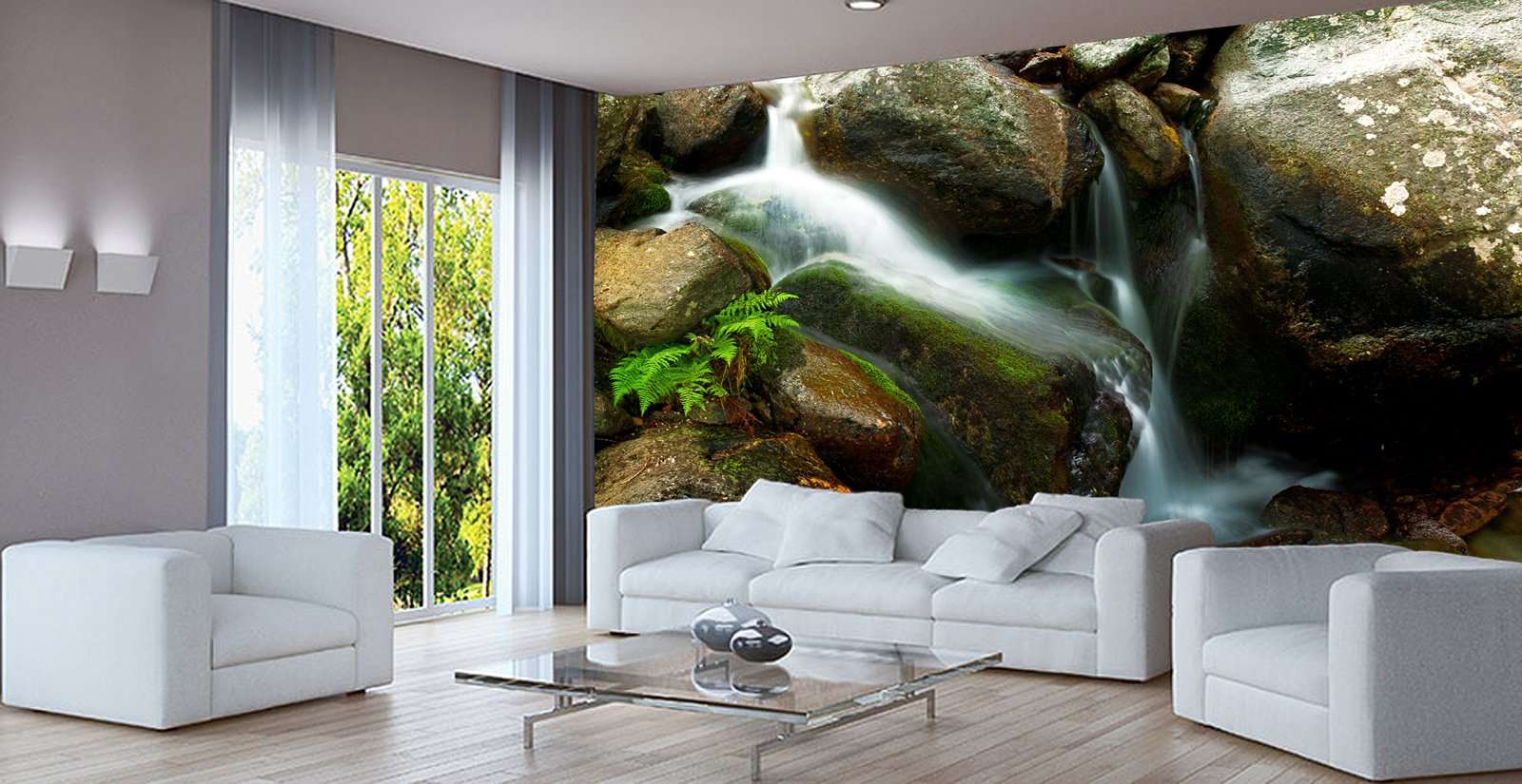Salotto con cascata