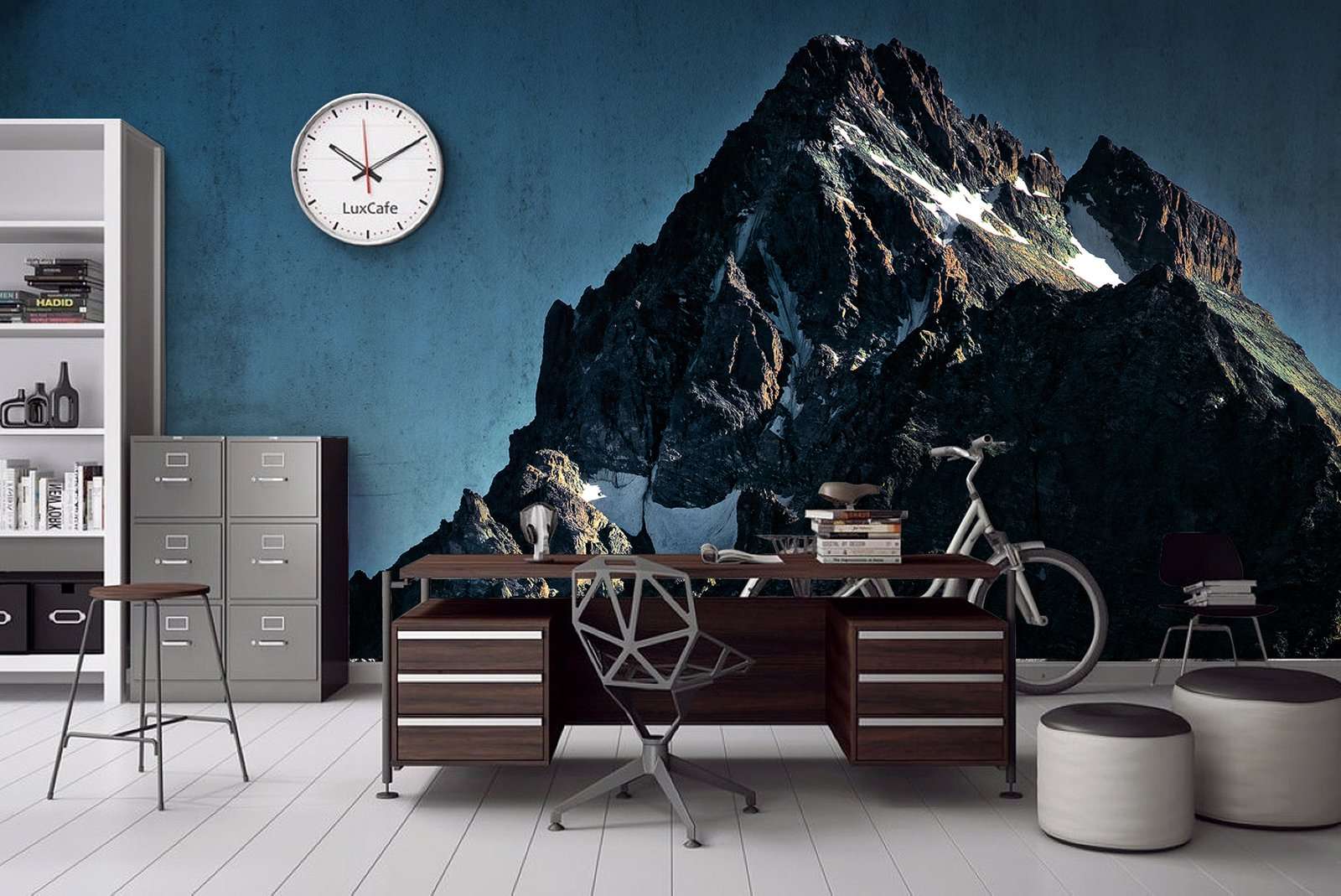 Ufficio con trompe l'oeil Monviso